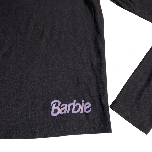 Barbie Retro Black Off-Shoulder Long Sleeve Top - Picture 7 of 10